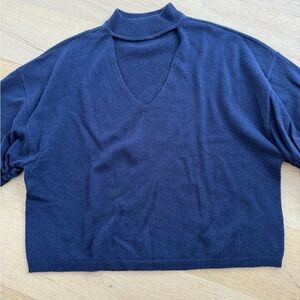 Ramy Brook Deep Blue Cowl Neck Sweater